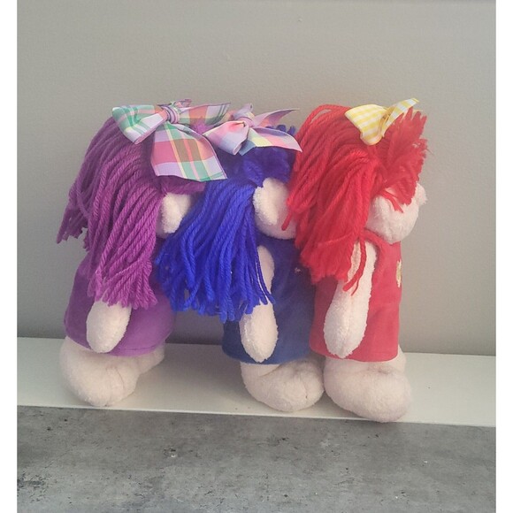 Progressive Plush Kids Girls Twins Triplets Purple Blue Red 8" Birthday Gifts - Picture 5 of 6